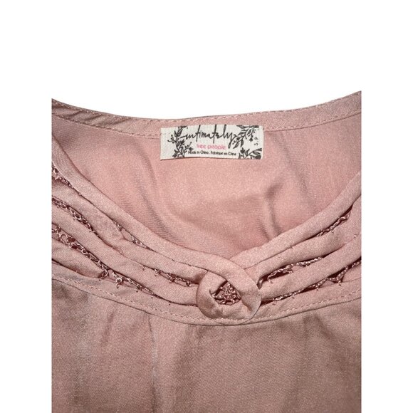 Free People Intimately Lace Trim Crop Top Blush Pink Size Small Adjustable Strap - Picture 3 of 4